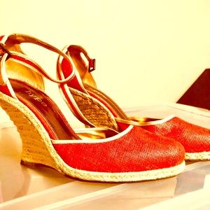 Reddish orange espadrilles by Hype. Size 10.